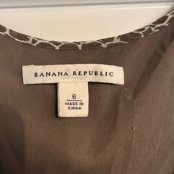 Banana Republic Sleeveless Printed Maxi Dress Brown Animal Print | Size 6 - Picture 4 of 4
